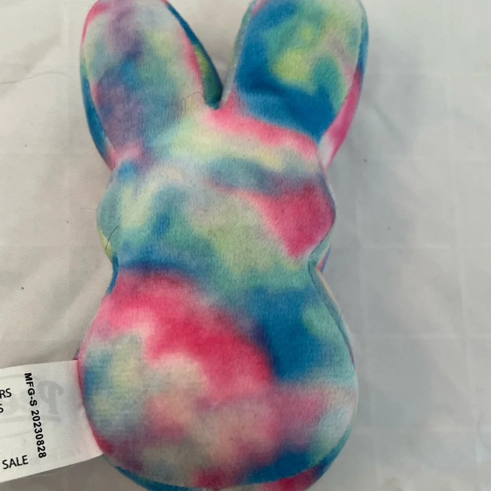 Peeps Colorful Tie-Dye Bunny Plush Easter‎ 6” x 3.5” rabbit